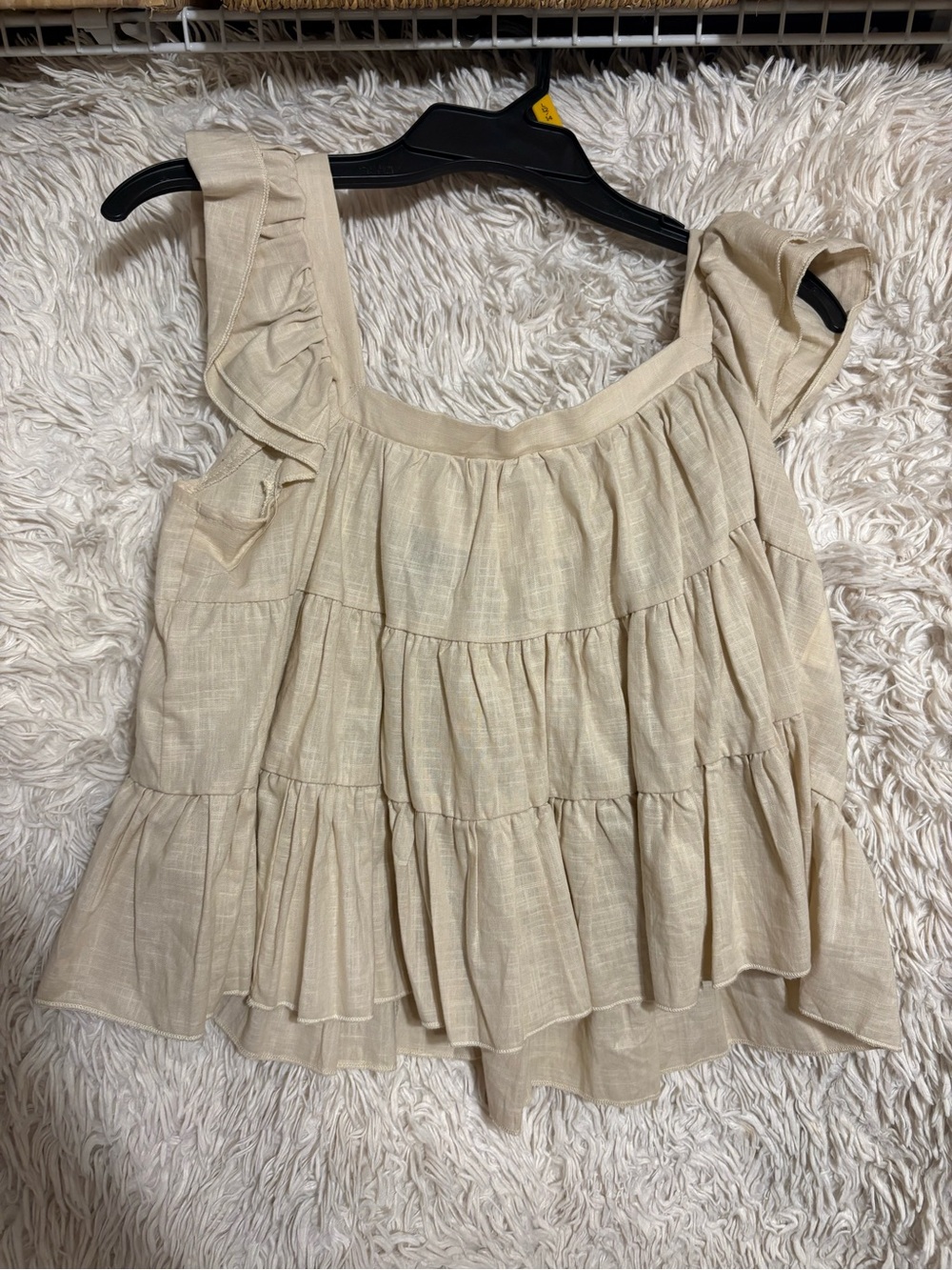 SHEIN Beige Ruffled Tiered Camisole
